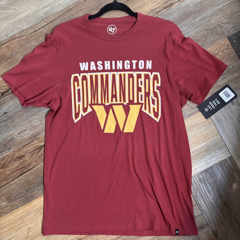 47 Brand Washington Commanders NFL T-Shirt Mens Medium Mission Red New With Tags